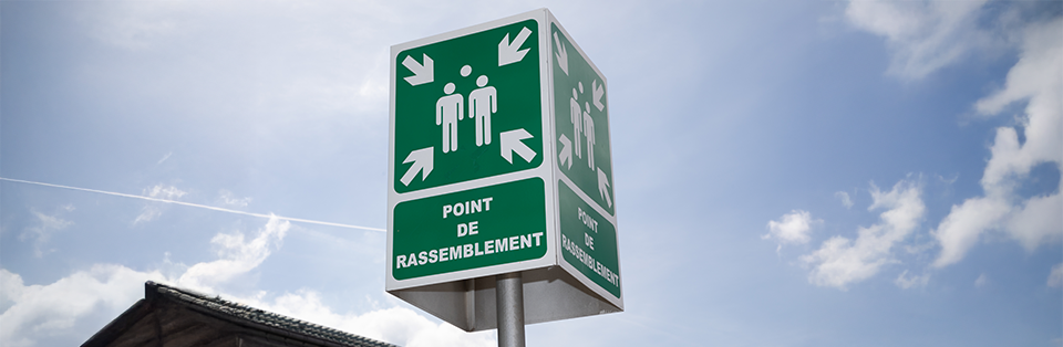 panneau 360 point rassemblement